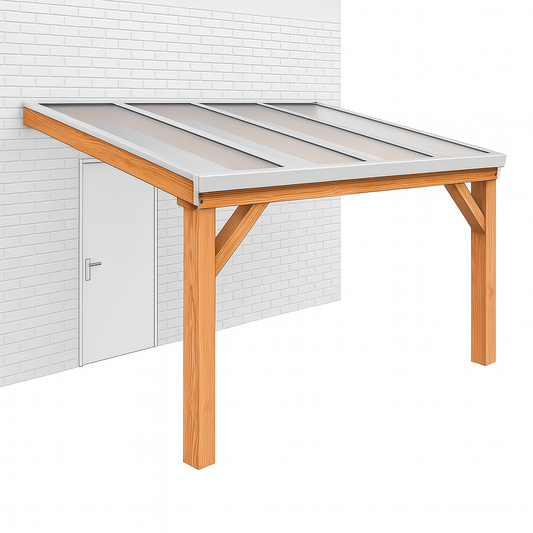 Douglas houten veranda polycarbonaat 400x300 cm – Bouwpakket | Terrasoverkapping aan huis