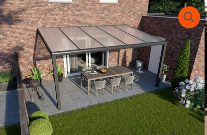 Aluminium overkapping standaard Polycarbonaat 806 cm breed