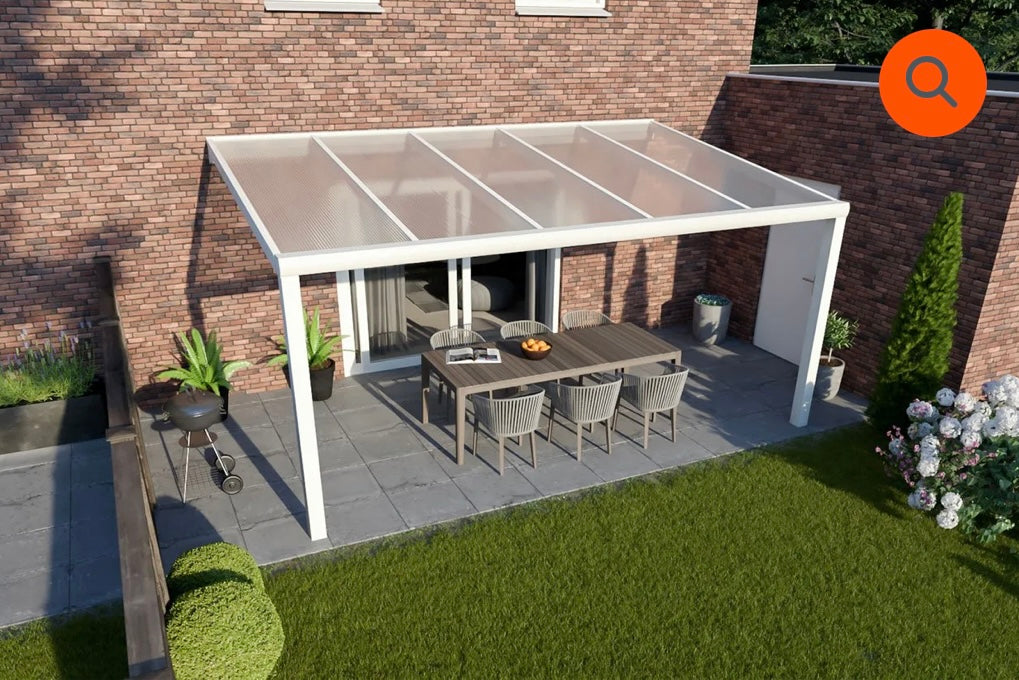 Aluminium overkapping standaard Polycarbonaat 806 cm breed